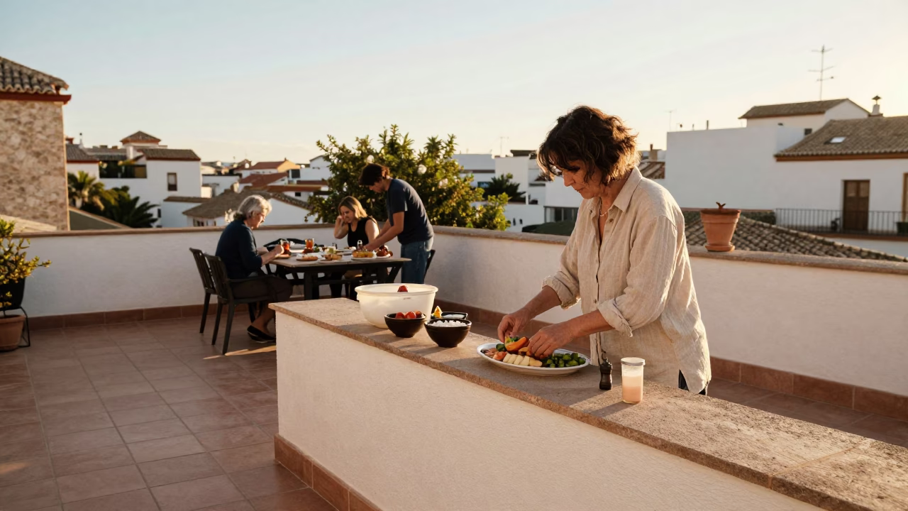 Preparing Food in Valencia in in Valencia, Spain