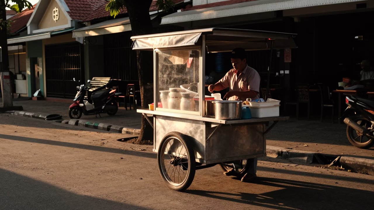 Preparing Food in Yogyakarta in in Yogyakarta, Indonesia