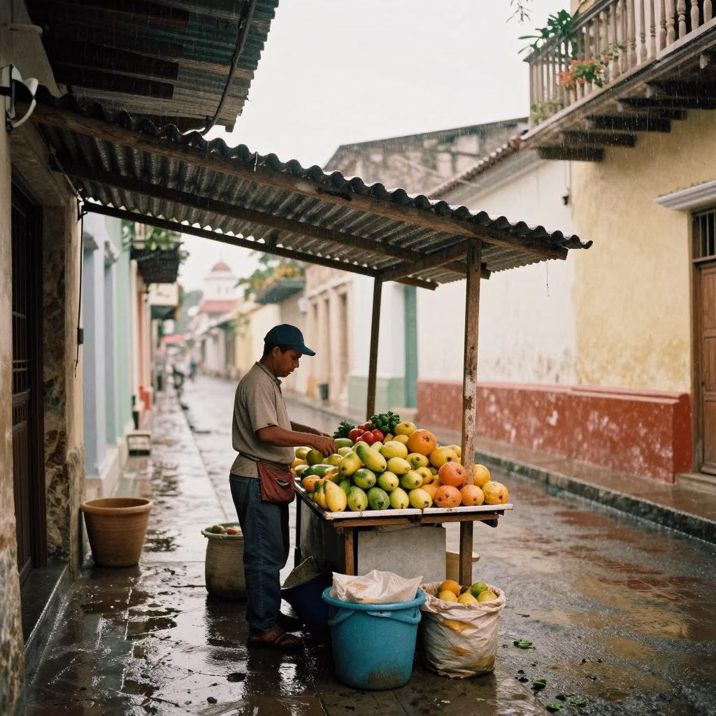 Preparing Fruit in Cartagena in in Cartagena, Colombia