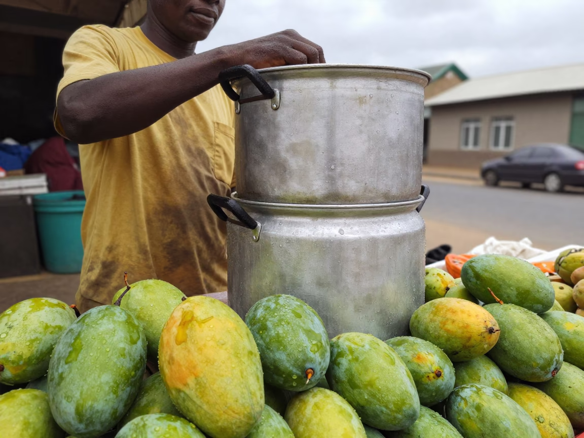 Preparing Fruit in Durban in in Durban, South Africa