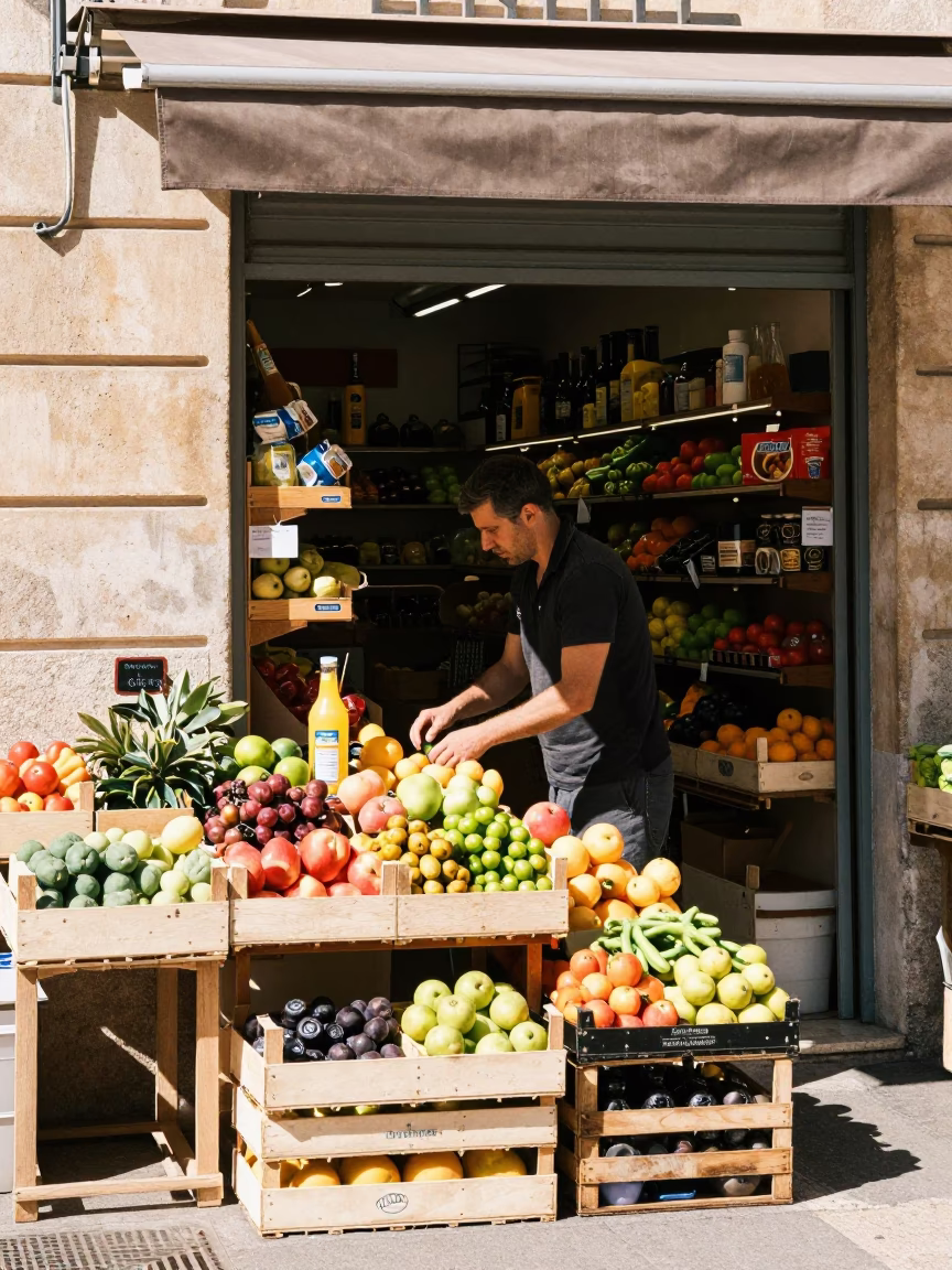 Preparing Fruit in Marseille in in Marseille, France