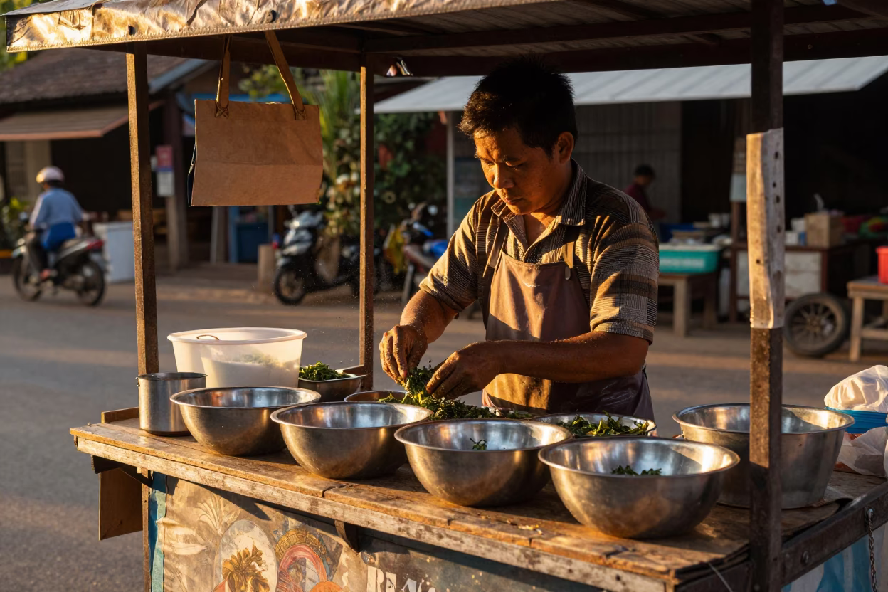 Preparing Herbs in Chiang Mai in in Chiang Mai, Thailand