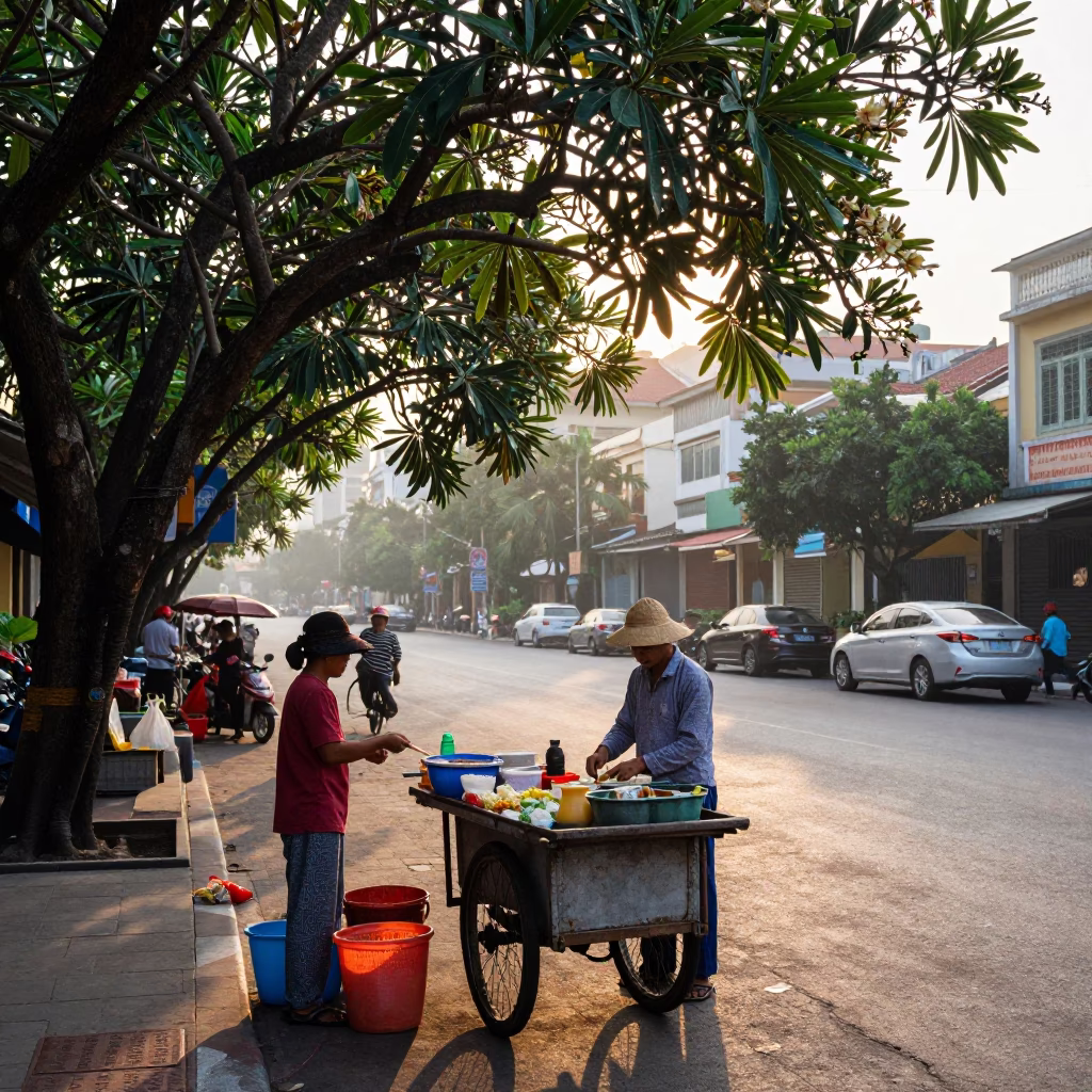 Preparing Ingredients in Ho Chi Minh City at First Light Of Dawn in in Ho Chi Minh City, Vietnam
