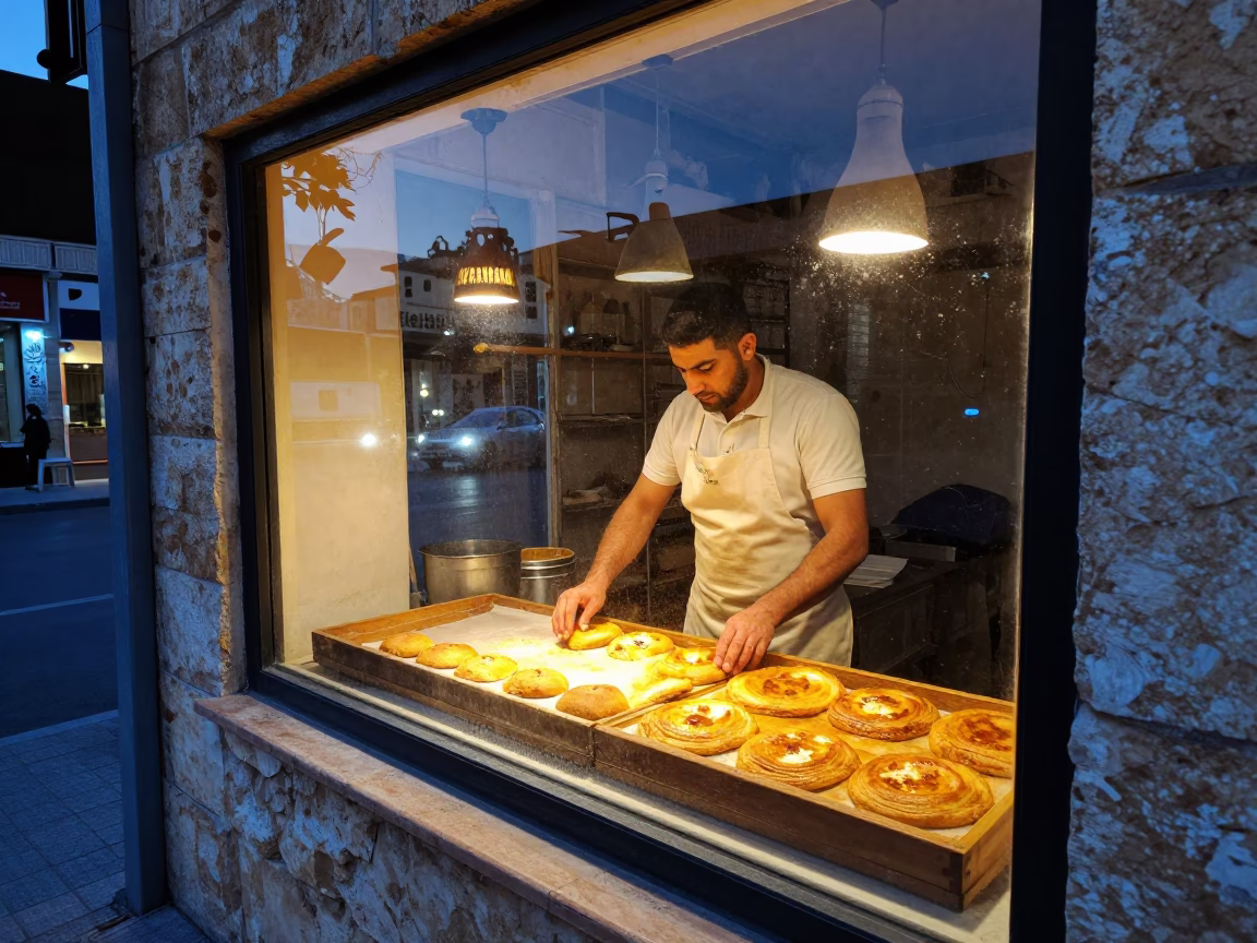 Preparing Ka'ak in Amman in in Amman, Jordan