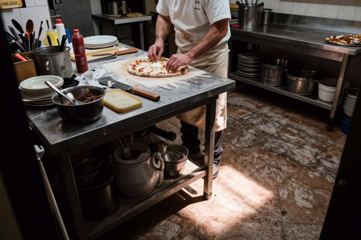 Preparing Kitchen in Naples in in Naples, Italy