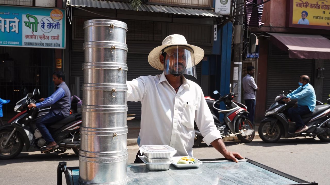 Preparing Lunch in Mumbai at Bright Midmorning Light in in Mumbai, India