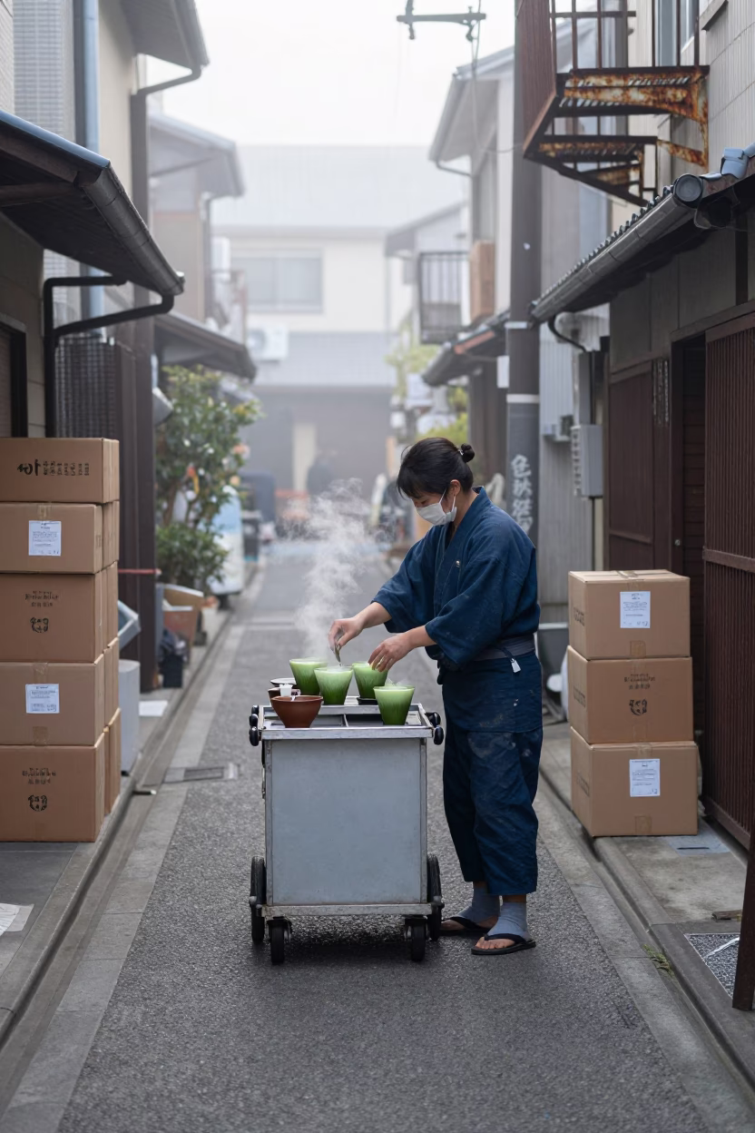 Preparing Matcha in Tokyo in in Tokyo, Japan
