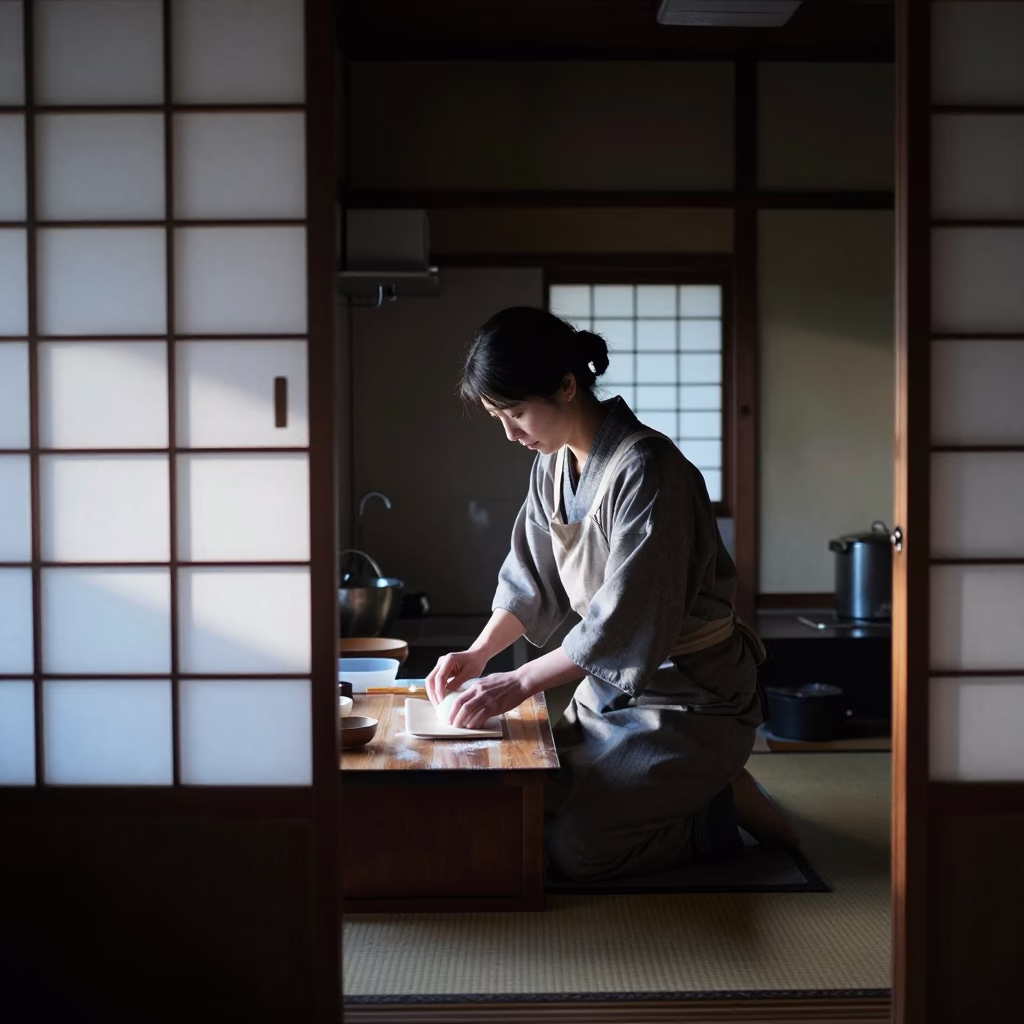 Preparing Mochi in Osaka in in Osaka, Japan