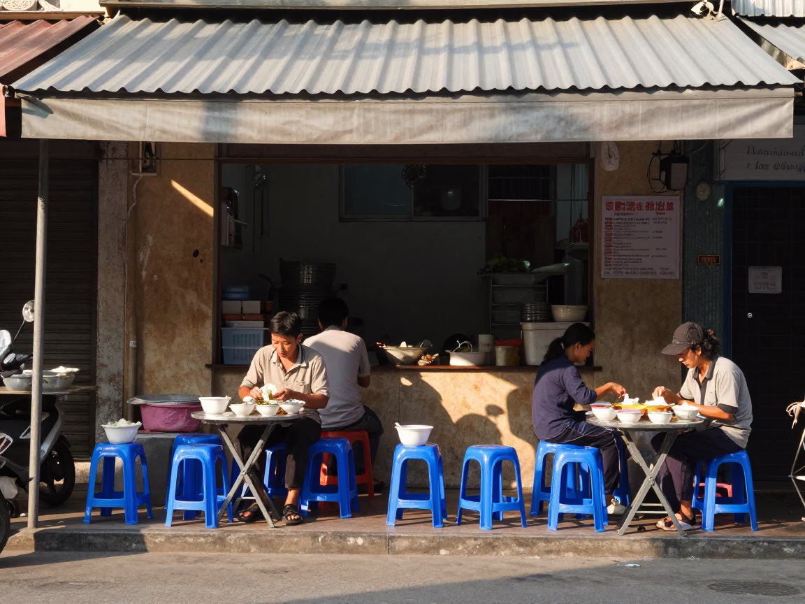 Preparing Noodles in Ho Chi Minh City in in Ho Chi Minh City, Vietnam