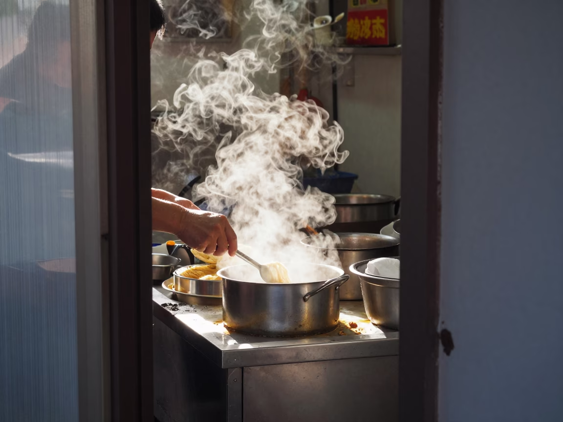 Preparing Noodles in Tainan in in Tainan, Taiwan