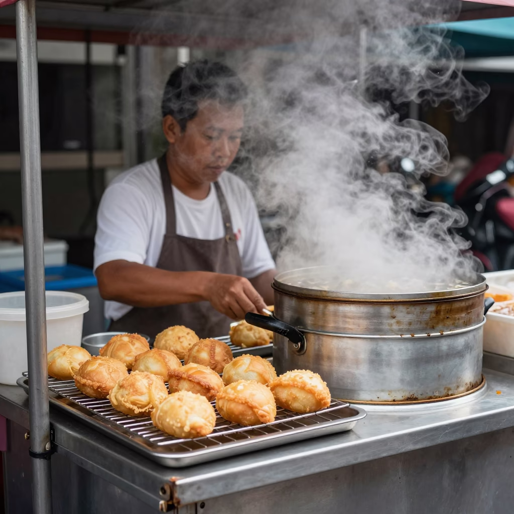 Preparing Pastries in Bangkok at Midday Light in in Bangkok, Thailand