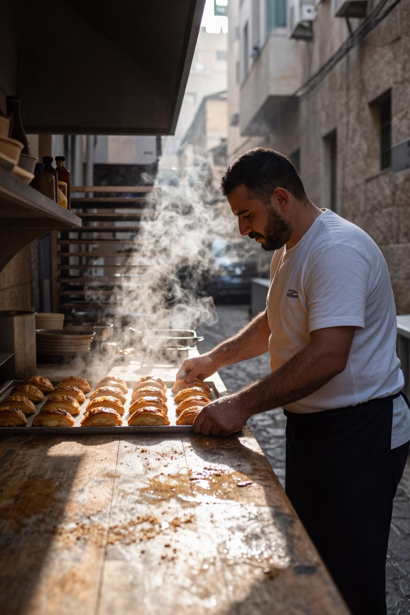 Preparing Pastries in Beirut in in Beirut, Lebanon