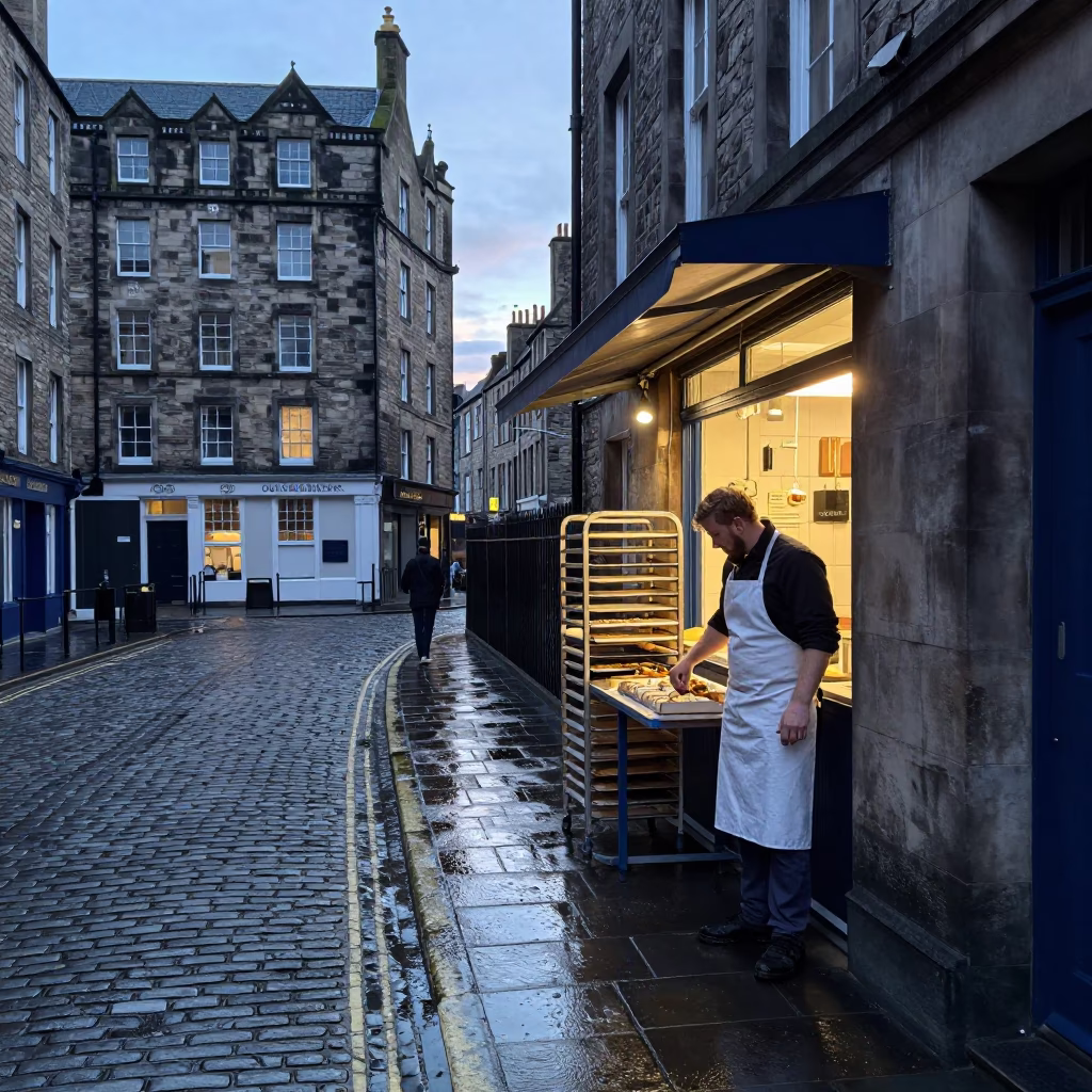 Preparing Pastries in Edinburgh in in Edinburgh, United Kingdom