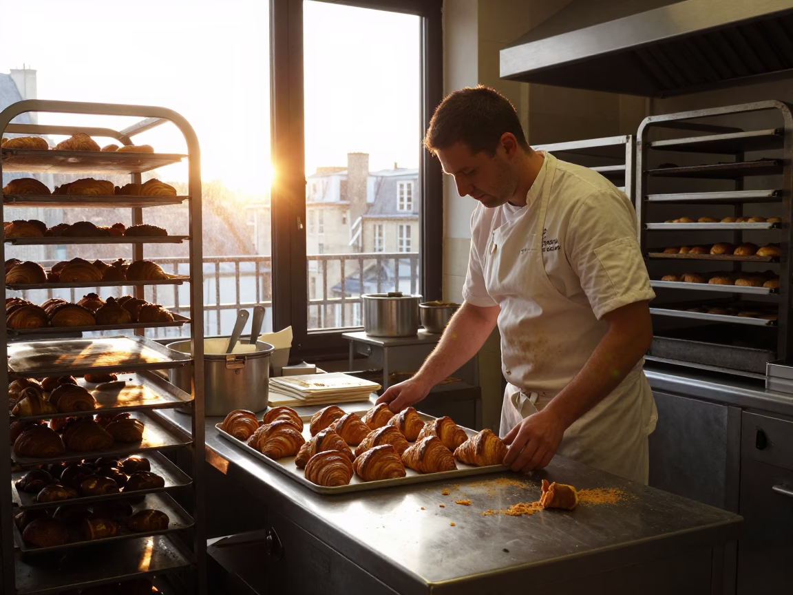 Preparing Pastries in Paris in in Paris, France
