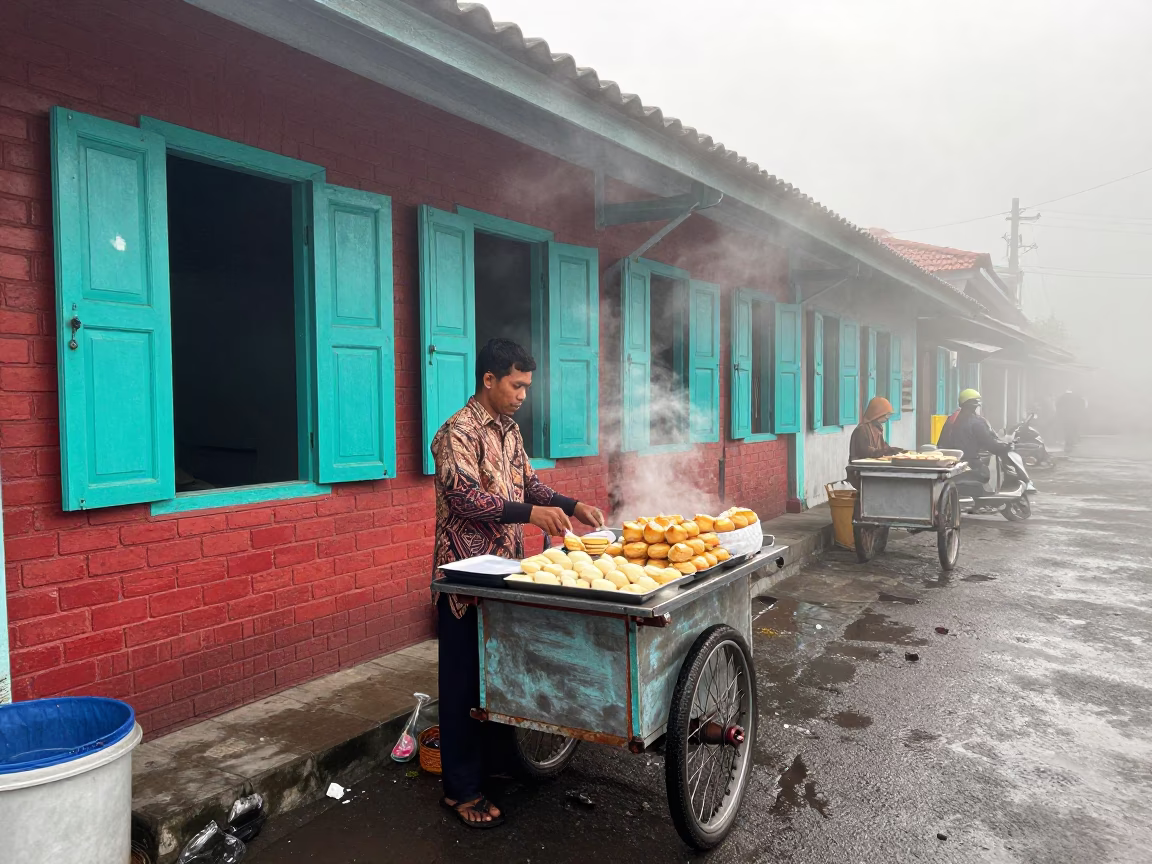 Preparing Pastries in Yogyakarta in in Yogyakarta, Indonesia