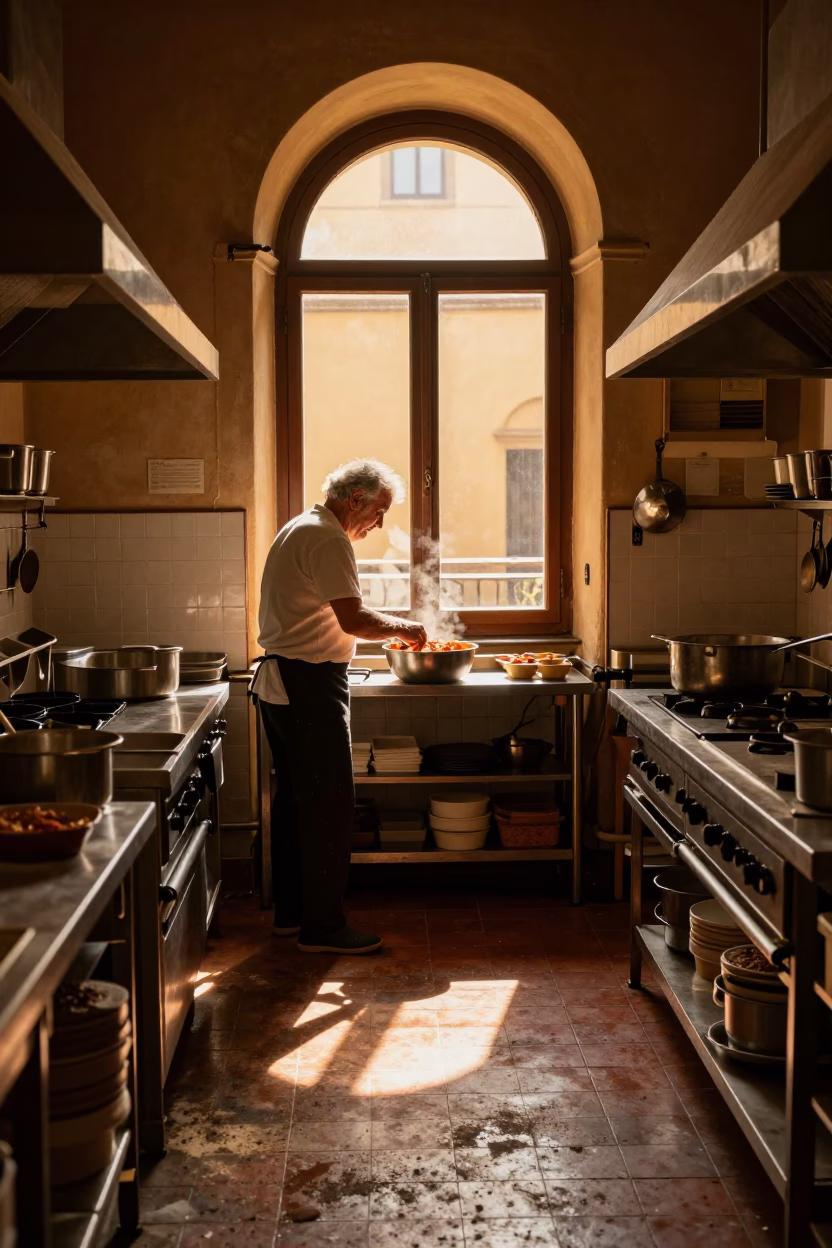 Preparing Ragù in Bologna in in Bologna, Italy