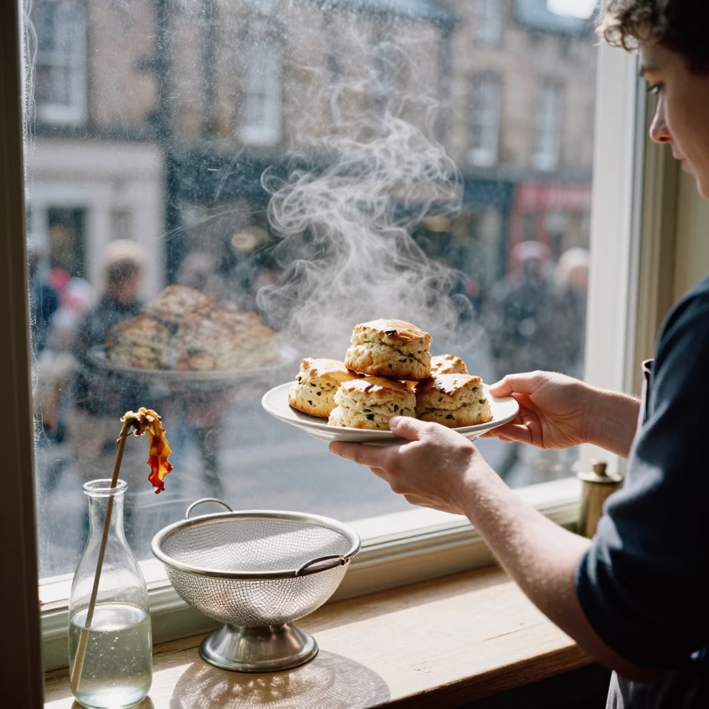 Preparing Scones in Edinburgh in in Edinburgh, United Kingdom