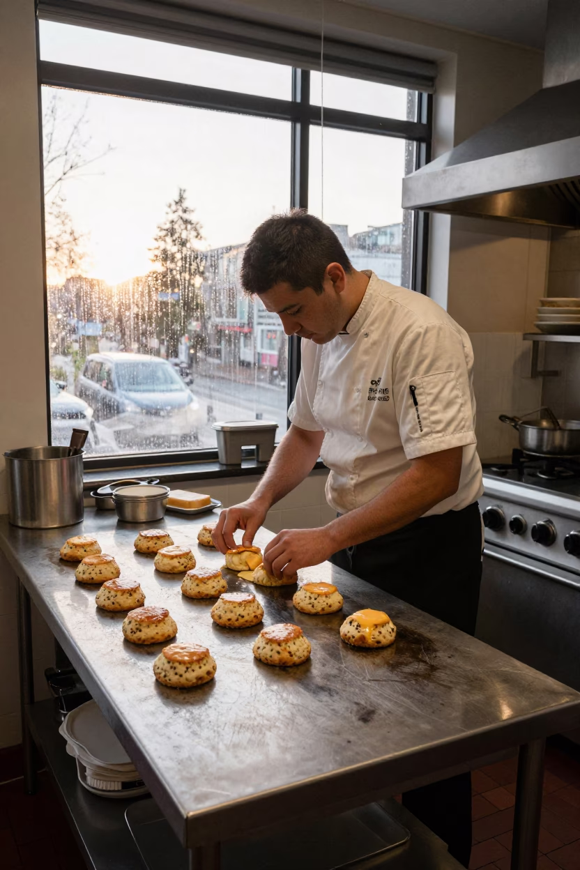 Preparing Scones in Vancouver in in Vancouver, British Columbia, Canada