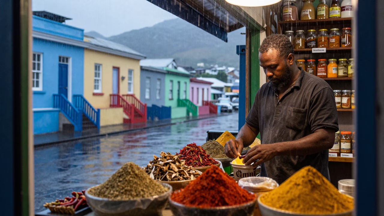 Preparing Spices in Cape Town in in Cape Town, South Africa