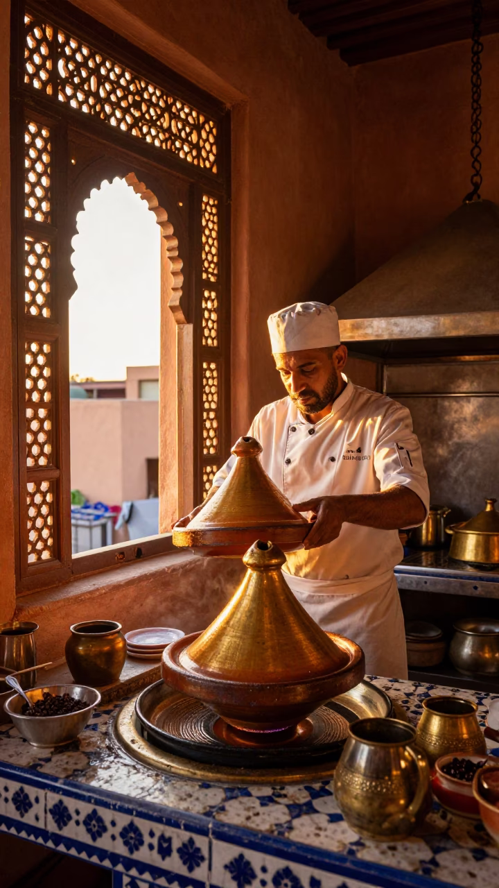 Preparing Tagine in Marrakech in in Marrakech, Morocco