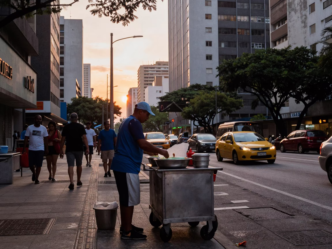 Preparing Taho in São Paulo at First Light Of Dawn in in São Paulo, Brazil