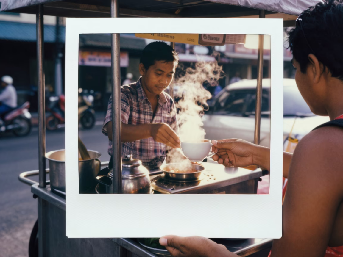 Preparing Tea in Bangkok at The Early Morning Light in in Bangkok, Thailand