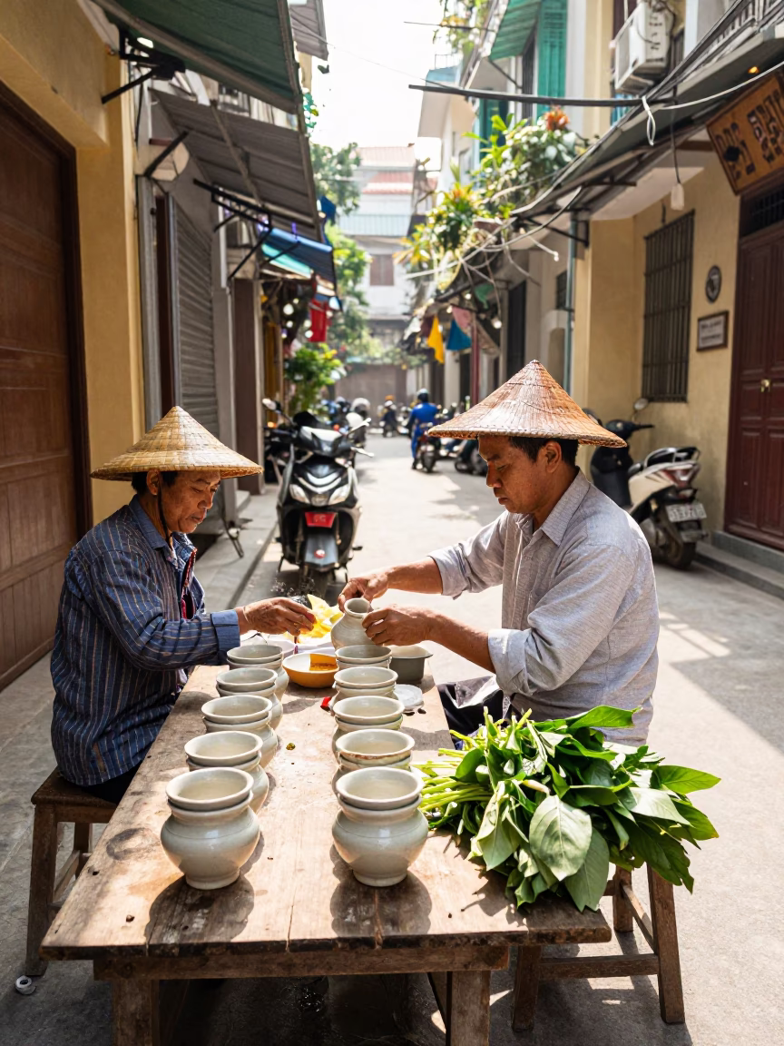 Preparing Tea in Hanoi in in Hanoi, Vietnam
