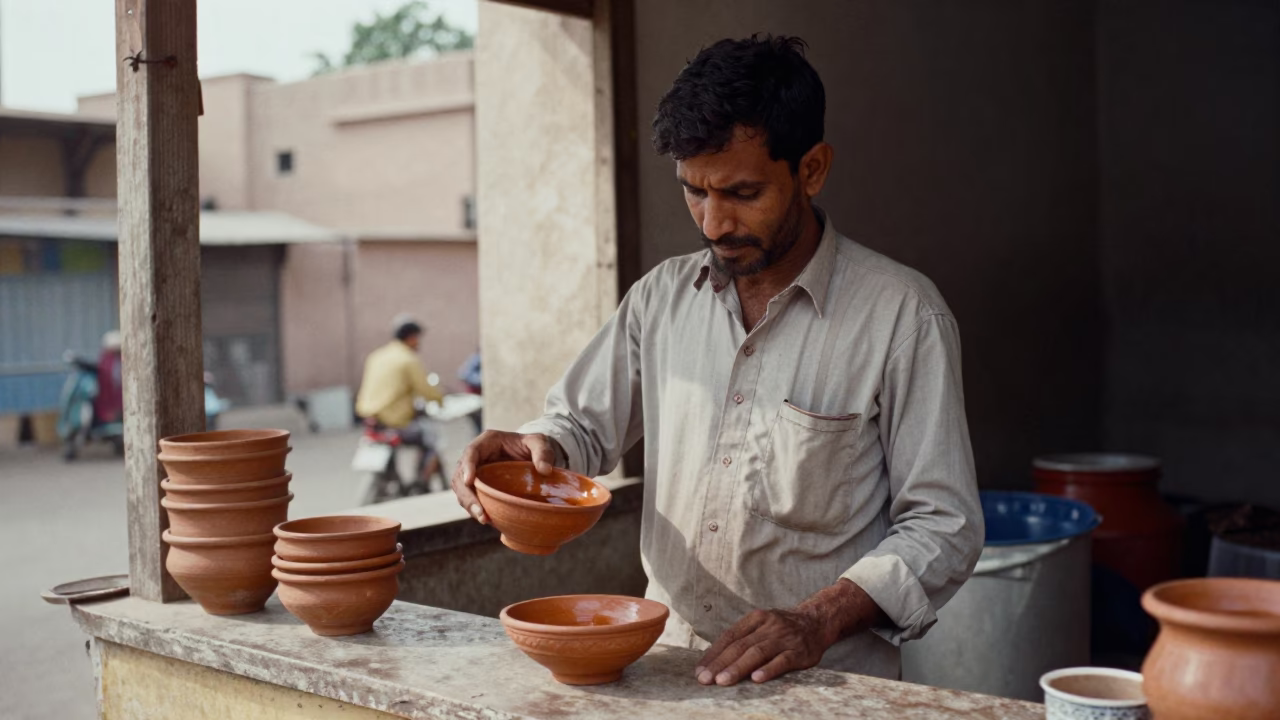 Preparing Tea in Jaipur in in Jaipur, India