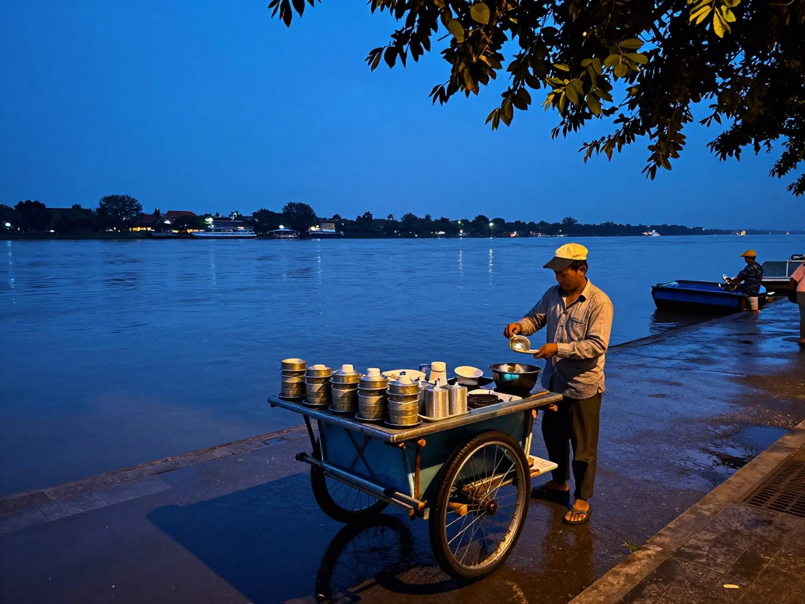 Preparing Tea in Phnom Penh in in Phnom Penh, Cambodia