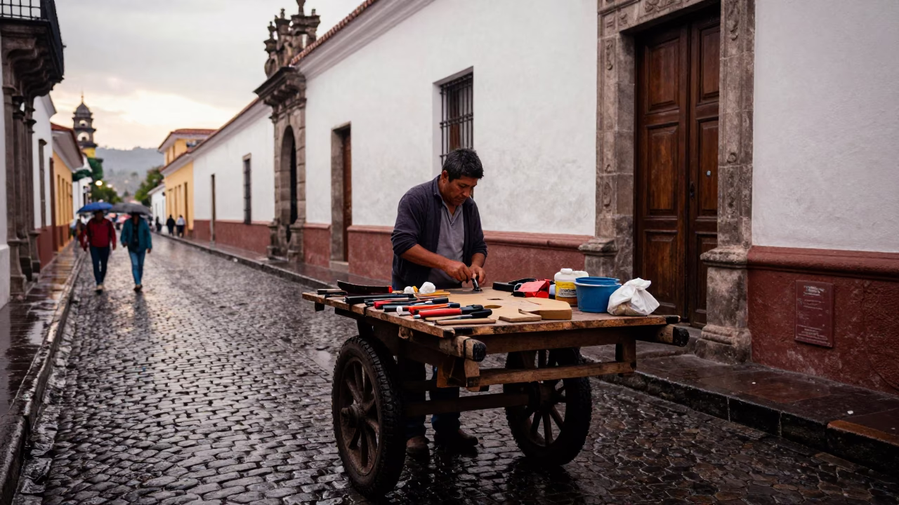 Preparing Tools in Quito in in Quito, Ecuador