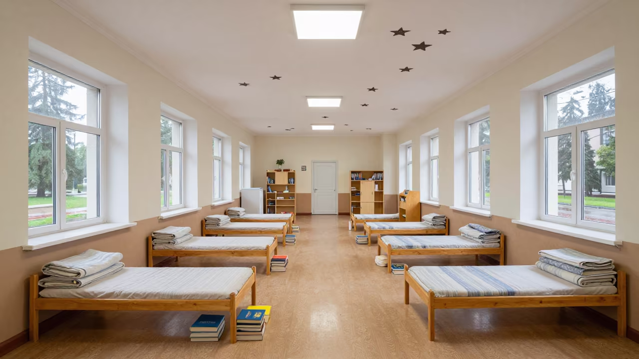 Preschool Nap Room Under Irkutsk University Cloister in beneath a university cloister in Irkutsk