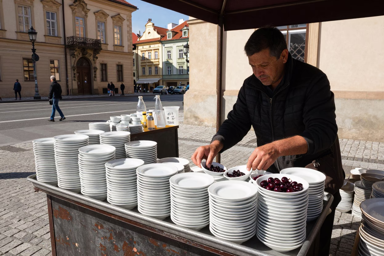 Preserved Cherries in Prague in in Prague, Czech Republic