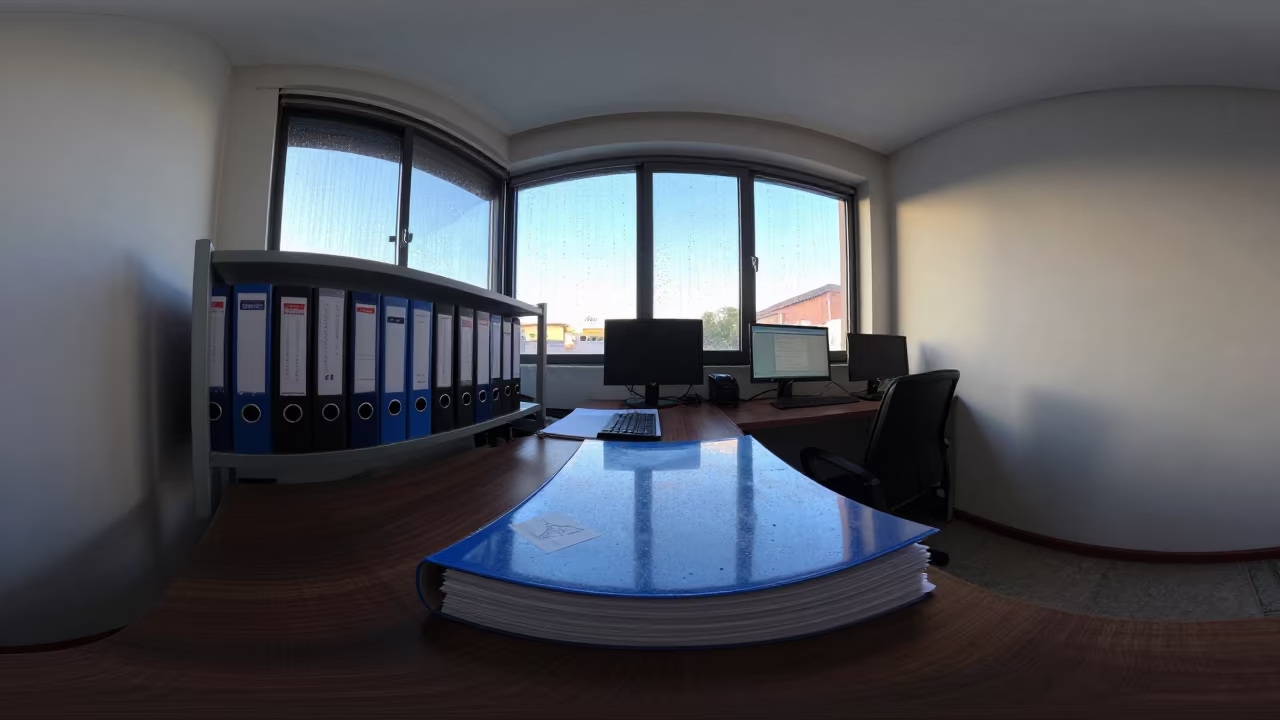 Press Clipping Binder Shelf in Ejido Office Bay in inside an open-plan office bay in Ejido