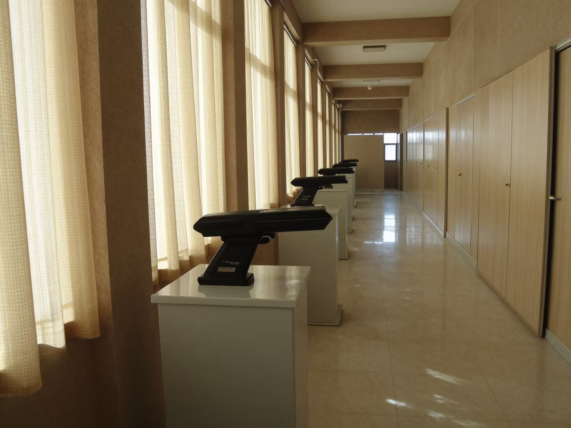 Price Scanner in Ramadi Fitting Room Corridor in inside a fitting room corridor in Ramadi