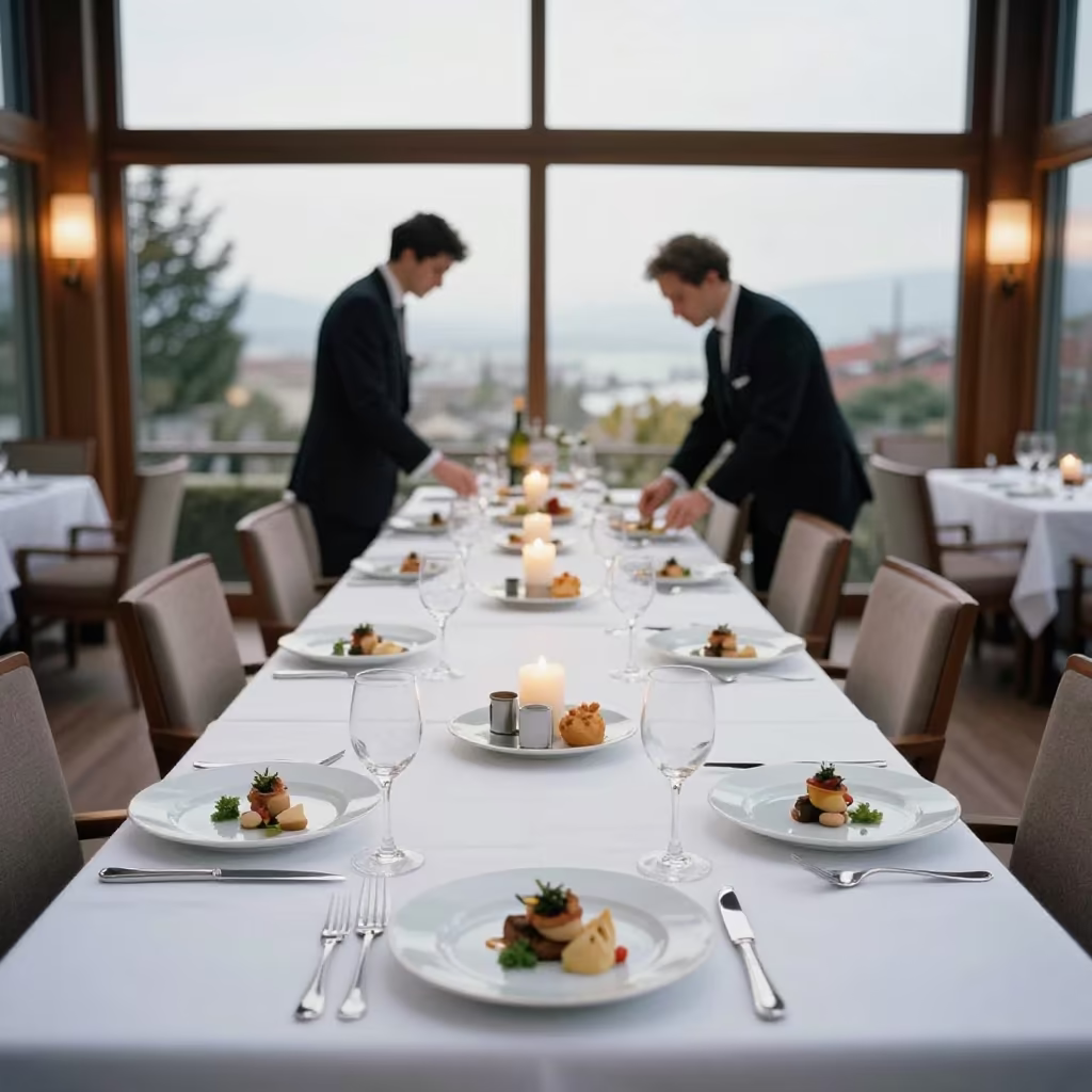 Private Dining Suite with Plated Menus in inside a breakfast room before opening in Isparta