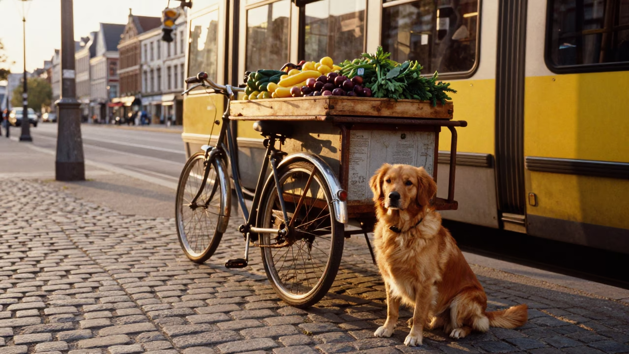Produce Cart in Brussels in in Brussels, Belgium