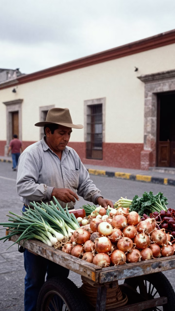 Produce Cart in Oaxaca in in Oaxaca, Mexico
