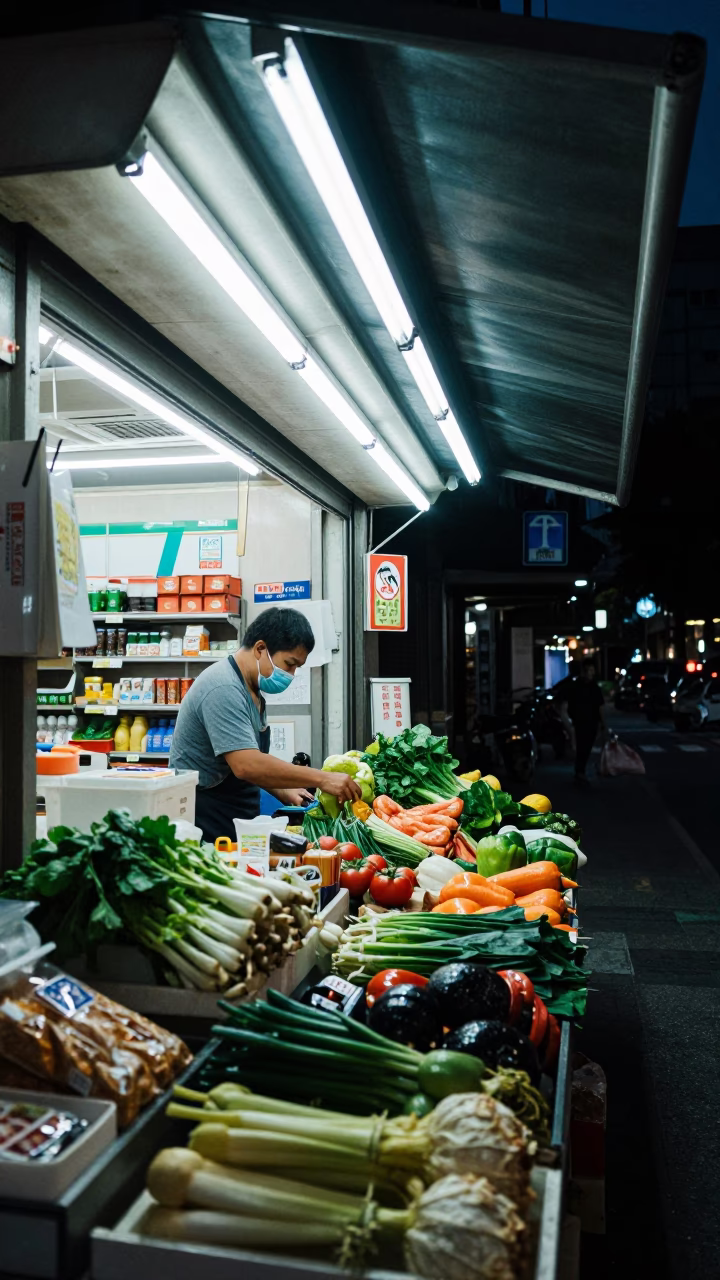 Produce Display in Tainan in in Tainan, Taiwan