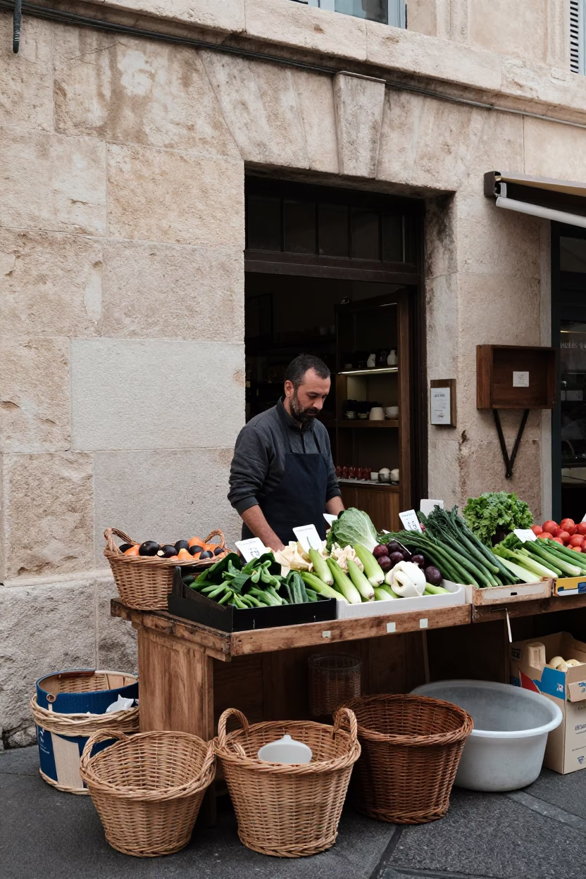 Produce in Marseille at Midday Light in in Marseille, France
