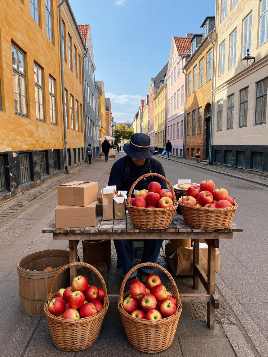 Produce Stall in Copenhagen in in Copenhagen, Denmark