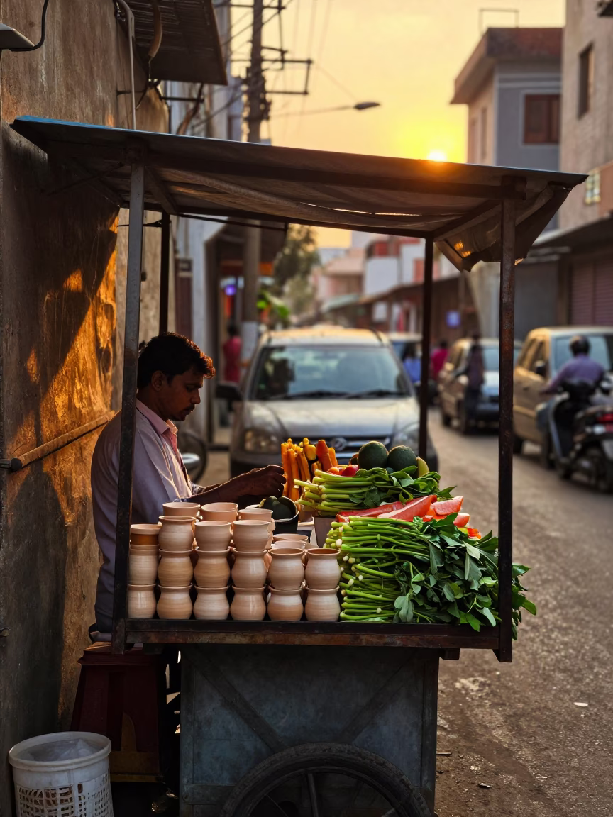 Produce Stall in Hyderabad in in Hyderabad, India