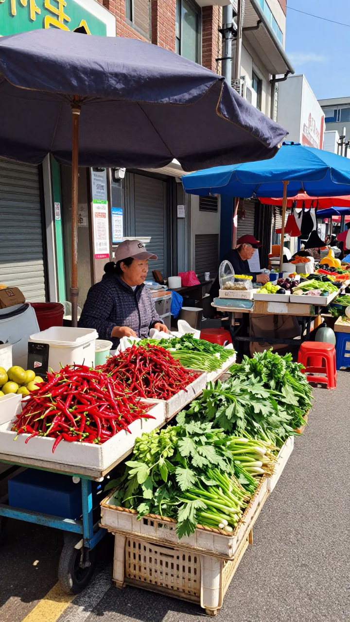 Produce Stall in Seoul in in Seoul, South Korea