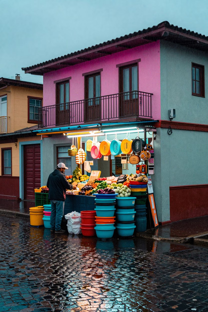 Produce Stall in Valparaiso in in Valparaiso, Chile