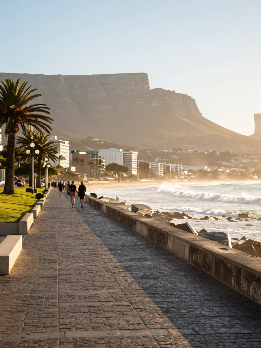 Promenade Afternoon in Cape Town at The Early Afternoon Light in in Cape Town, South Africa