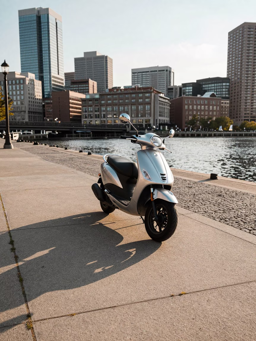 Promenade Scene in Boston at The Late Afternoon Light in in Boston, Massachusetts, United States