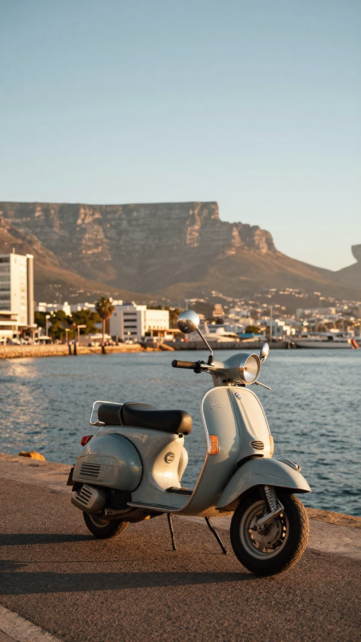 Promenade Scene in Cape Town at Golden Hour in in Cape Town, South Africa