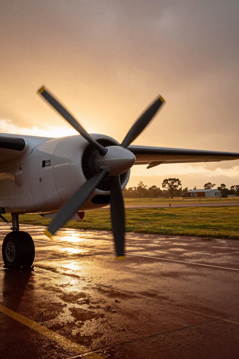 Propeller Spinning Golden Hour Winter Alice Springs in near Alice Springs