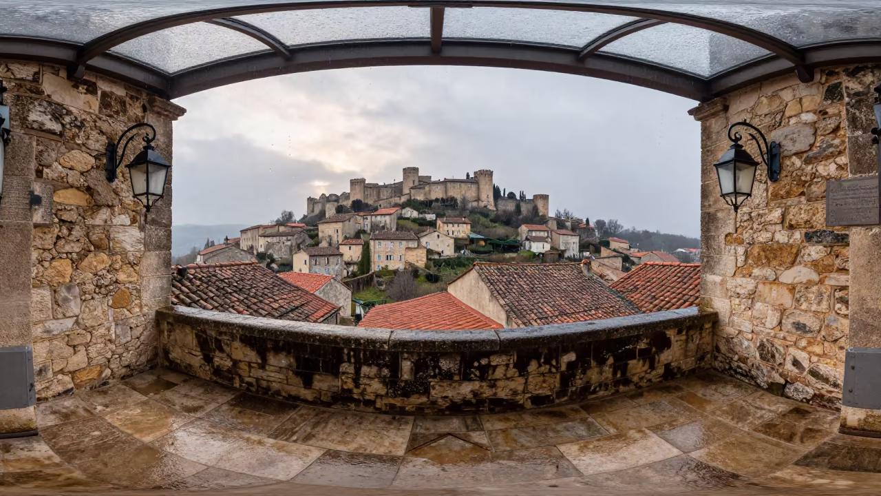 Provence Hilltop Village Dawn Passageway in inside a skylit passageway near Pietermaritzburg