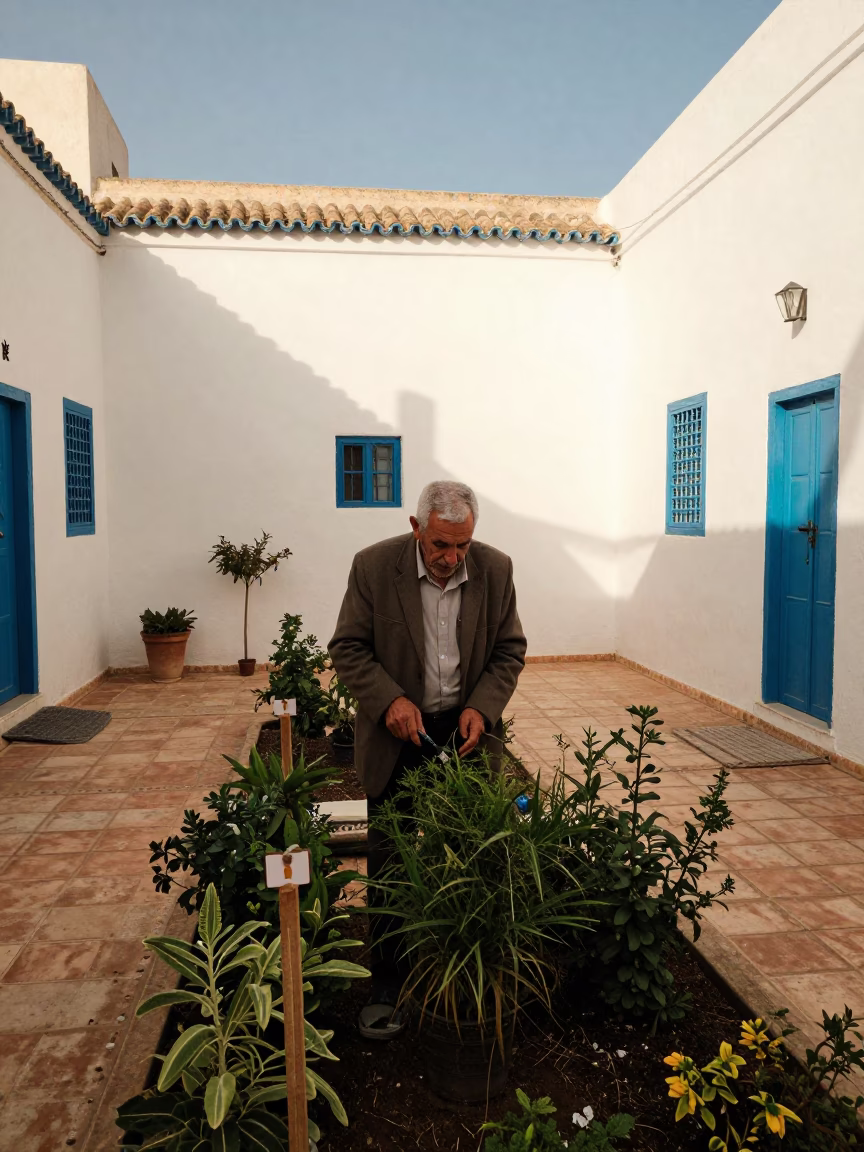 Pruning Herbs in Tunis in in Tunis, Tunisia