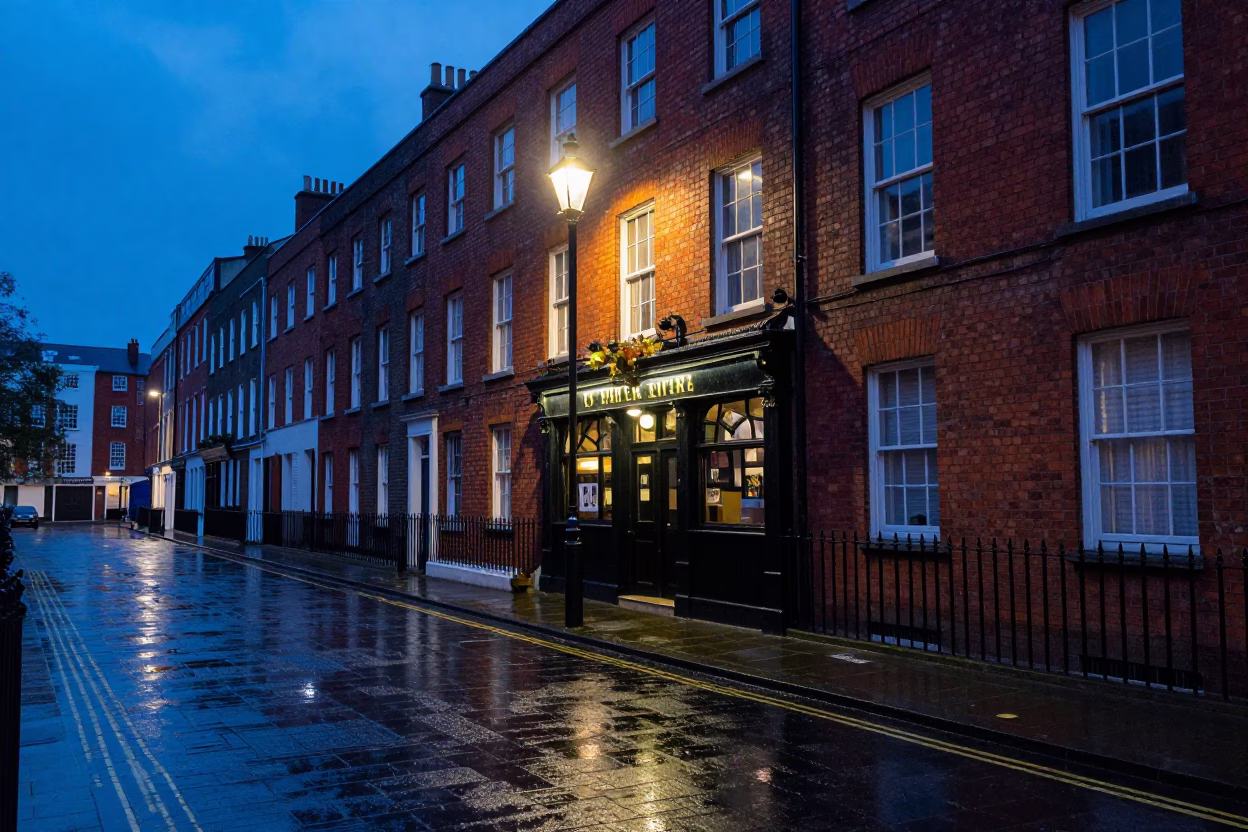 Pub Exit in Dublin in in Dublin, Ireland